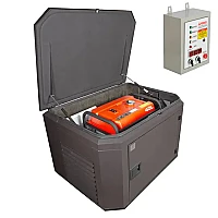 Генератор A-iPower A6000EAX в тихом зимнем кожухе 1200 RAL 8019 + блок автозапуска A-iPower 400 В, 25 А